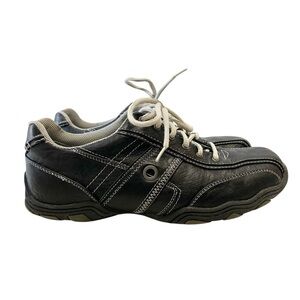 Men's Weekenders Black Leather Casual Lace Up Shoes Size 10